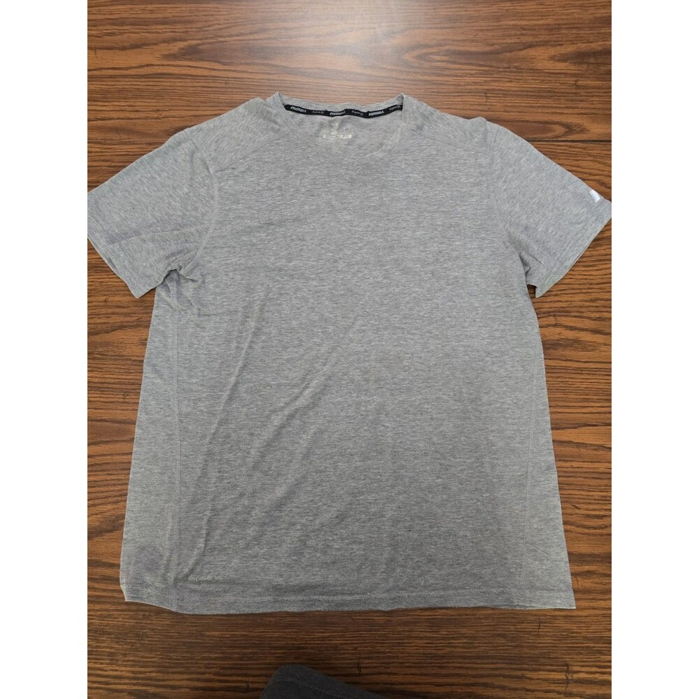 Russell Gray V-neck Dri-power 360 Mens Tshirt Size L